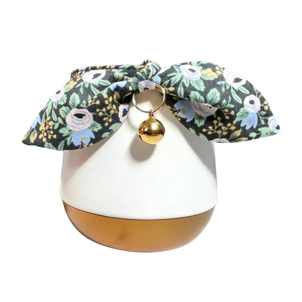 Rifle Paper Co Pointy Bow Cat Collar, Handmade Floral Kitten Collar